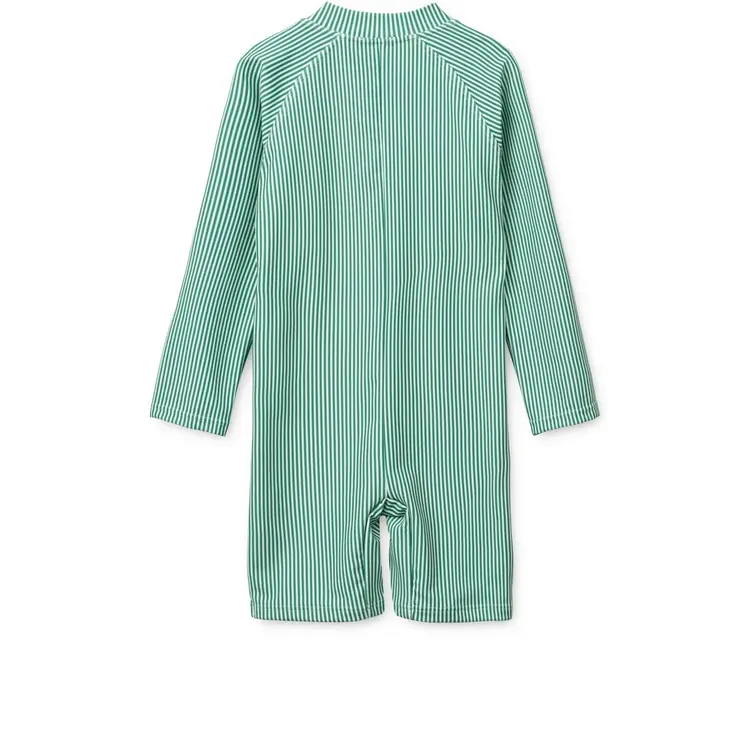 Liewood Max Stripe LS Swim Jumpsuit - Garden / Creme