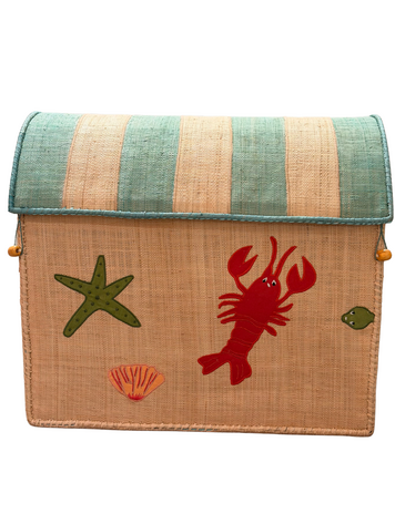 Rice Raffia Opbergdoos - Nature - Ocean Theme - Large