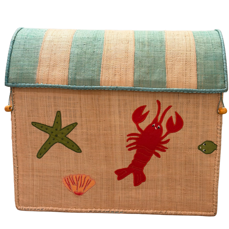 Raffia Opbergdoos - Nature - Ocean Theme - Large