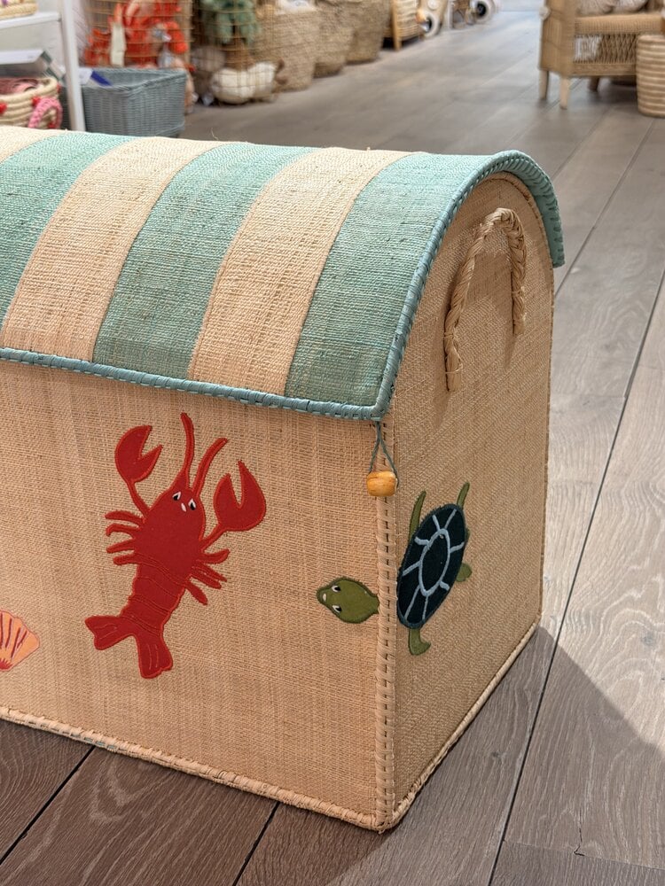Raffia Storage House - Nature - Ocean Theme - Large
