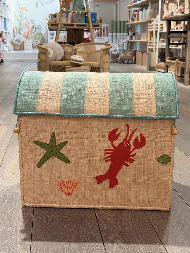 Rice Raffia Opbergdoos - Nature - Ocean Theme - Large