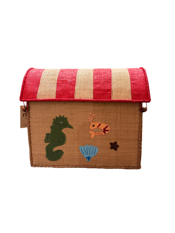 Rice Raffia Storage House - Nature - Ocean Theme - Small