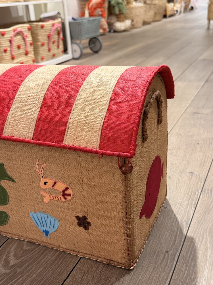 Rice Raffia Storage House - Nature - Ocean Theme - Small