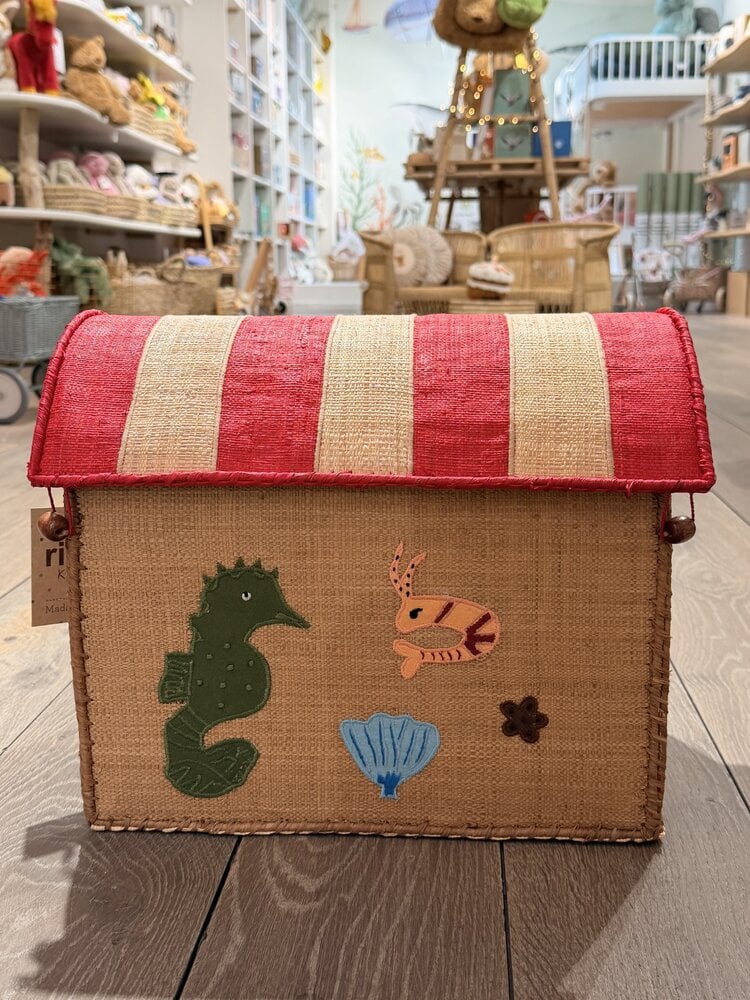 Raffia Storage House - Nature - Ocean Theme - Small