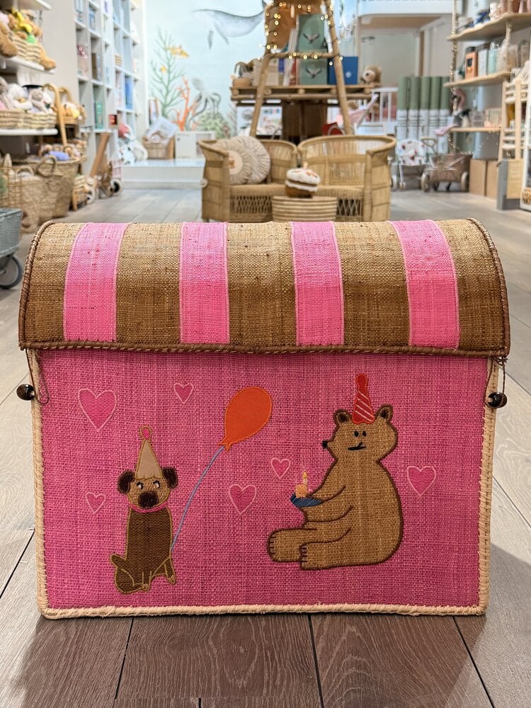 Raffia Opbergsdoos - Multicolor - Party Theme - Large