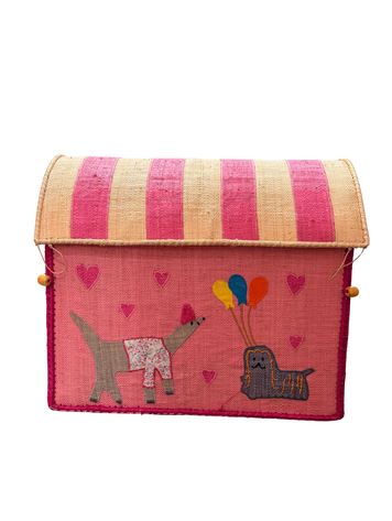 Raffia Opbergdoos - Multicolor - Party Theme - Medium