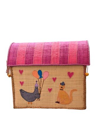 Raffia Storage House - Multicolor - Party Theme - Small