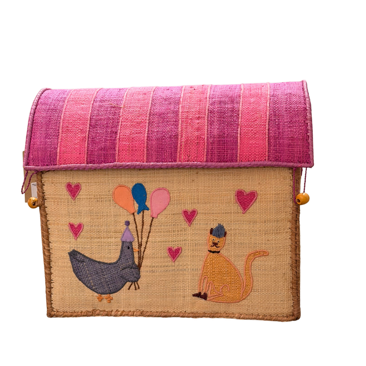 Raffia Storage House - Multicolor - Party Theme - Small