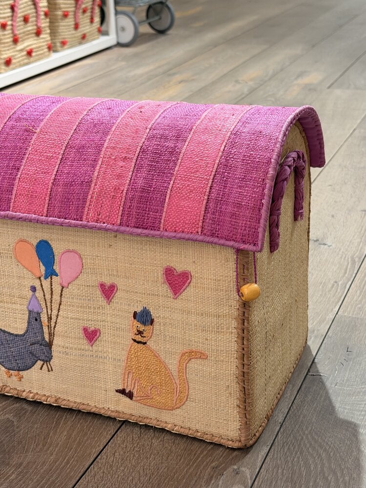 Raffia Storage House - Multicolor - Party Theme - Small