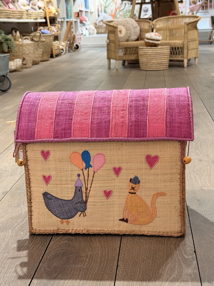 Raffia Storage House - Multicolor - Party Theme - Small