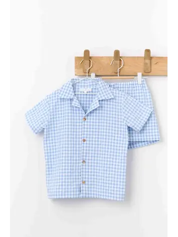 Undermonkeys Pyjama Set - Blue Vichy