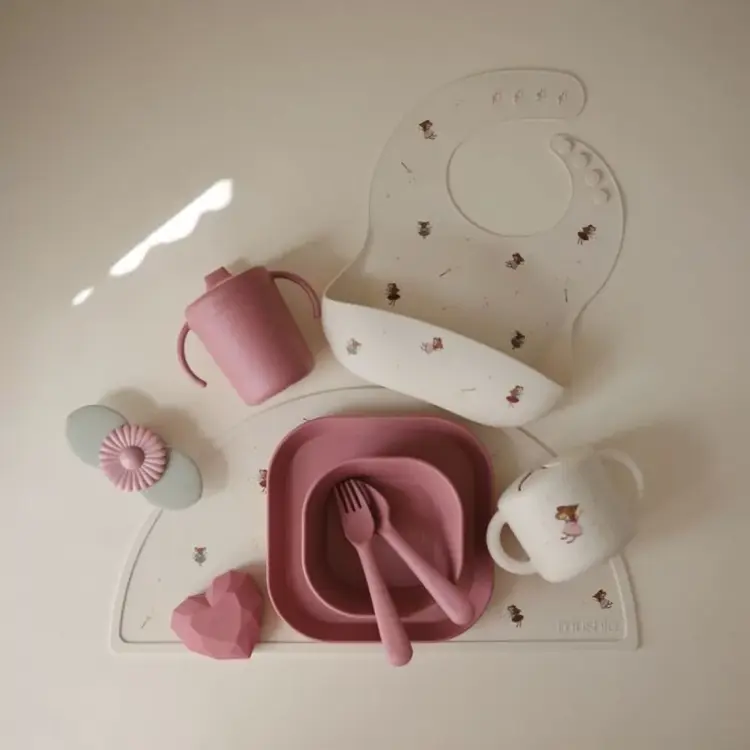 Mushie Silicone Bib - Fairy Mice