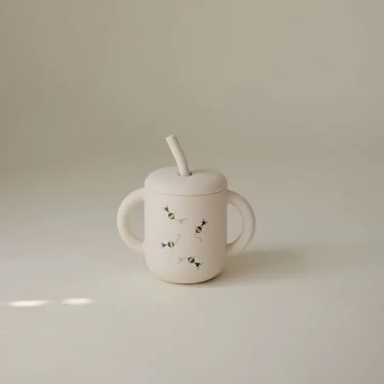 Mushie Training Cup & Straw - Bees