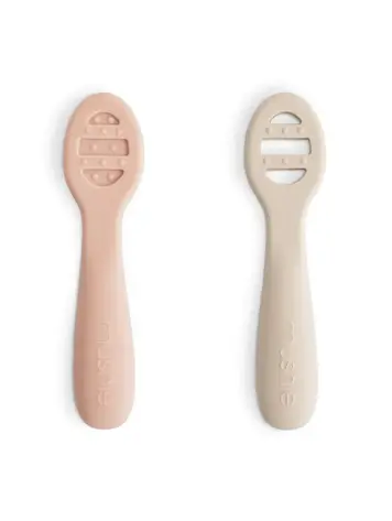 Mushie First Feeding Baby Spoon - Blush / Shifting Sand