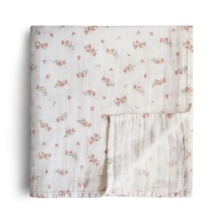 Mushie Swaddle - Pink Flower