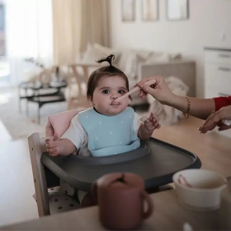 Mushie Baby Spoon - Blush/Shifting Sand