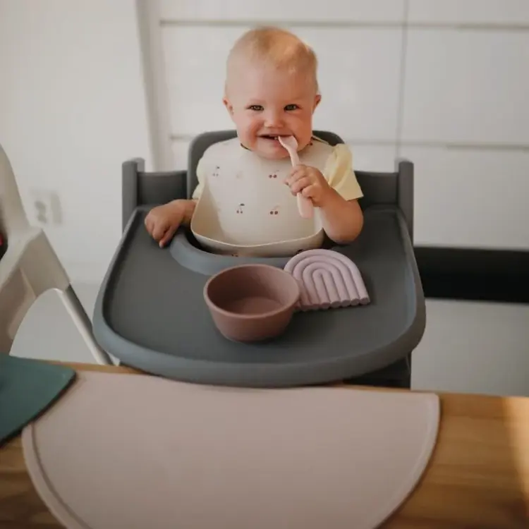 Mushie Baby Spoon - Blush/Shifting Sand