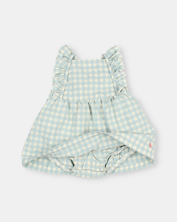 Buho Gingham Dress - Aqua