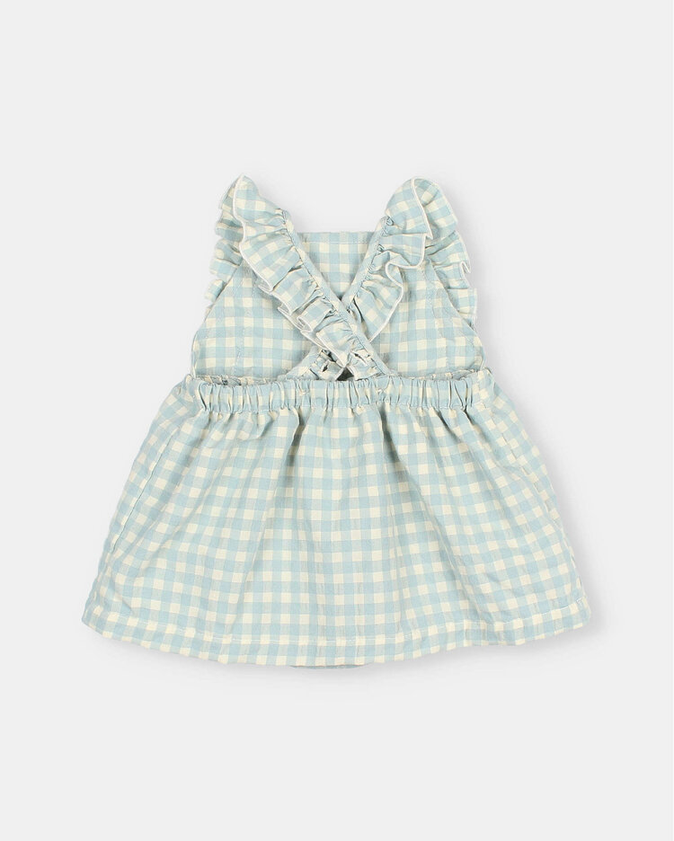 Buho Gingham Dress - Aqua