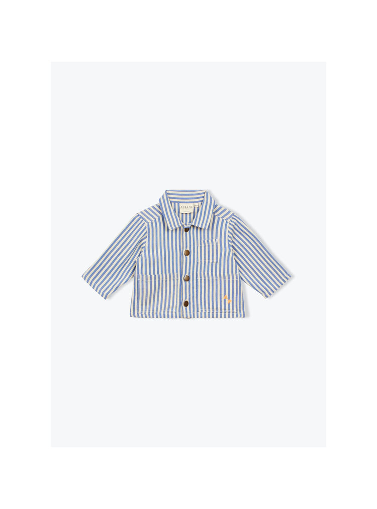 Arsène & Les Pipelettes Baby Jacket Transat Stripes - Cobalt