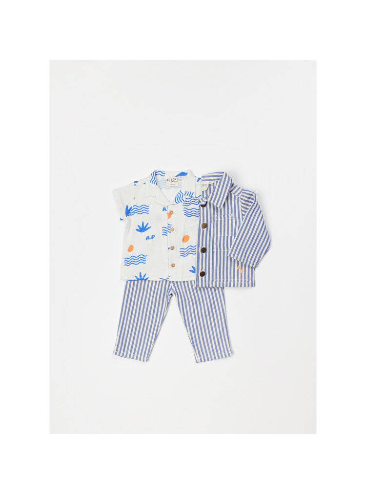 Arsène & Les Pipelettes Baby Jacket Transat Stripes - Cobalt