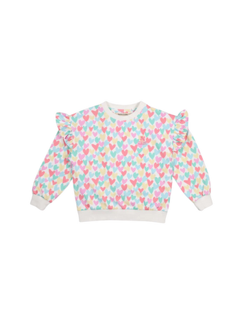The New Society Anis Sweatshirt - Hearts Print