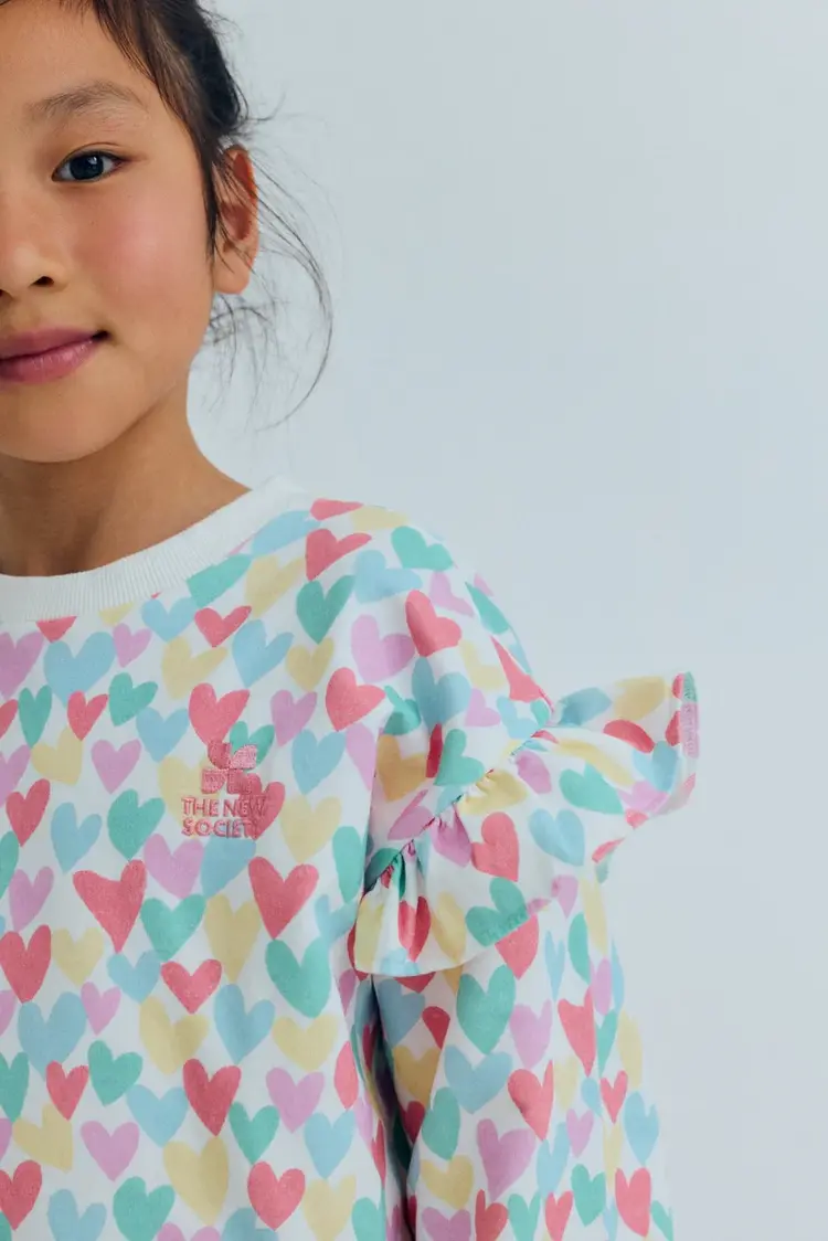 The New Society Anis Sweatshirt - Hearts Print