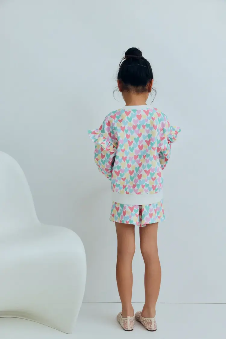 The New Society Anis Sweatshirt - Hearts Print