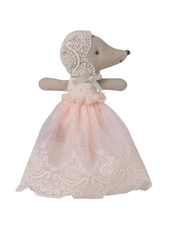 Maileg Baby Mouse In Gown - Powder