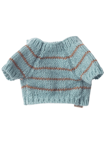 Maileg Puppy Supply, Small, Knitted Sweater - Dusty Blue