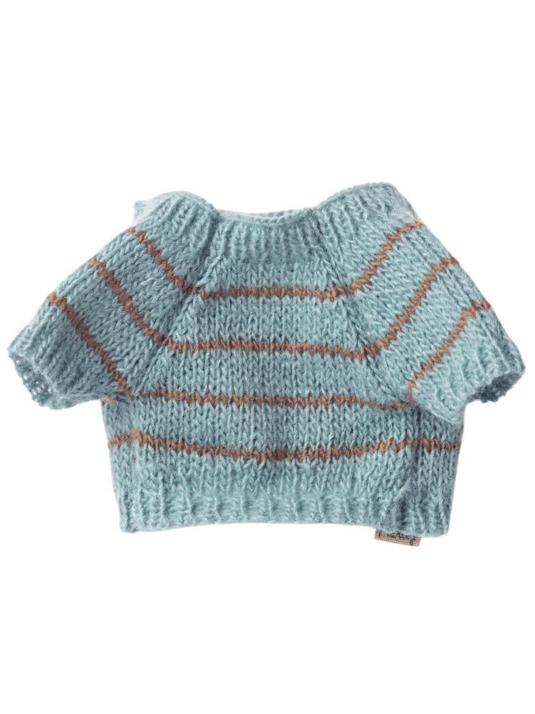 Maileg Puppy Supply, Small, Knitted Sweater - Dusty Blue