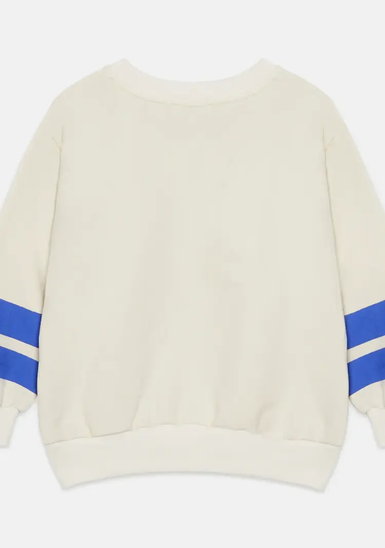 Weekend House Kids Happy Dog Striped Sweatshirt - Ecru