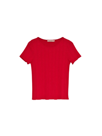 The New Society Romero Tee - Tulip Red
