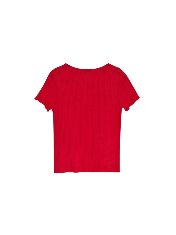 The New Society Romero Tee - Tulip Red