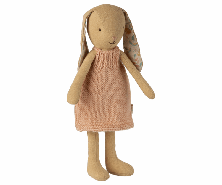 Maileg Bunny, Size 1 - Cream Yellow - Knitted Dress