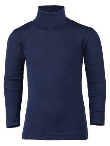 Engel Natur Children's Polo-Neck Sweater - Navy Blue