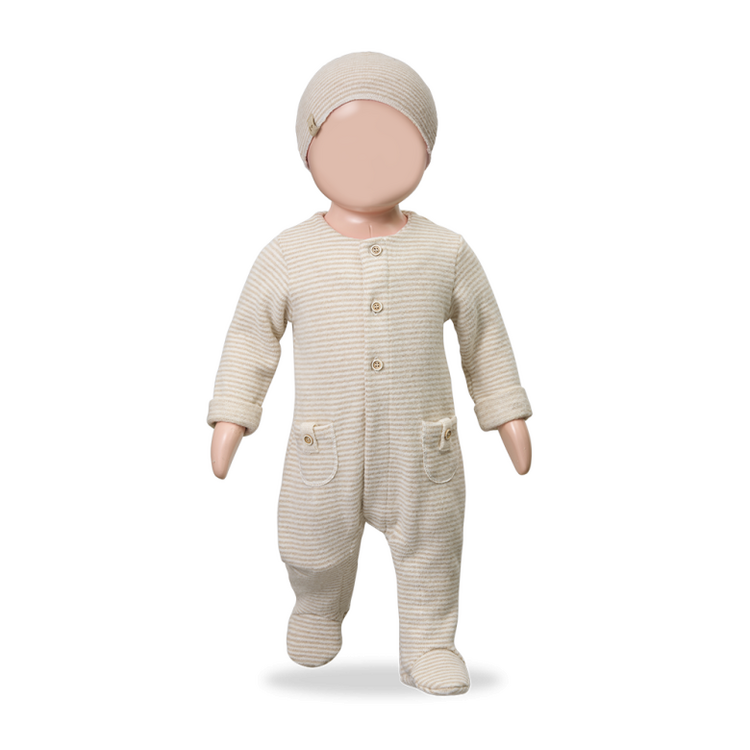 1+ in the family Metz Jumpsuit w/Feet - Beige