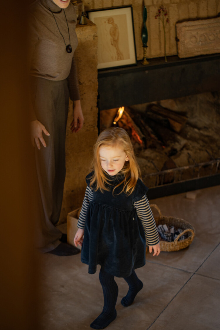 1+ in the family Siracusa Ribbed Tights - Blue