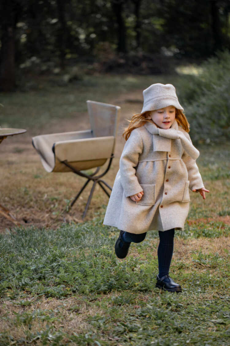 1+ in the family Gorizia Girly Coat w/Scarf - Beige