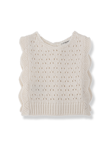 1+ in the family Paris NB Vest - Ecru
