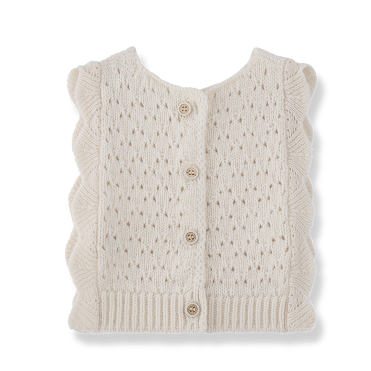 1+ in the family Paris NB Vest - Ecru
