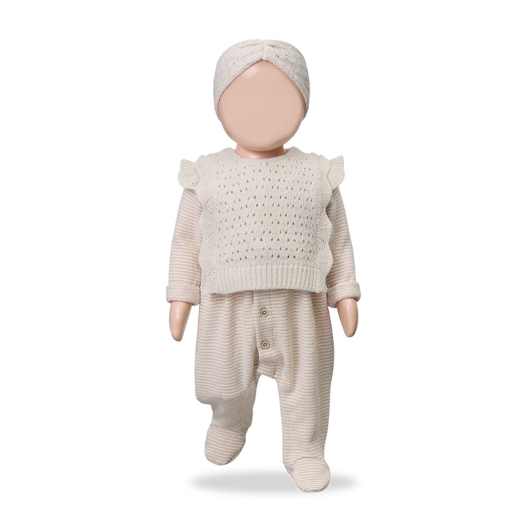 1+ in the family Paris NB Vest - Ecru