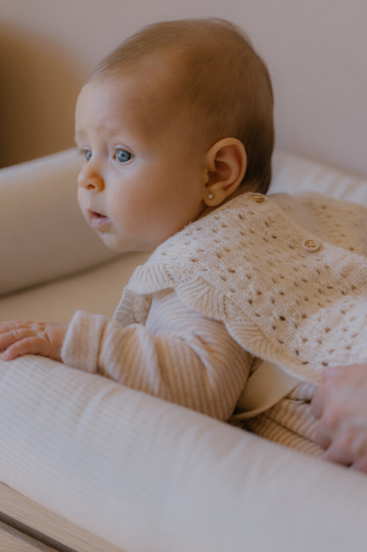 1+ in the family Paris NB Vest - Ecru