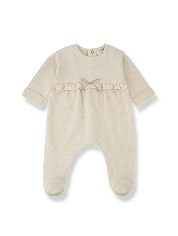1+ in the family Cardenac Jumpsuit w/Feet - Ecru