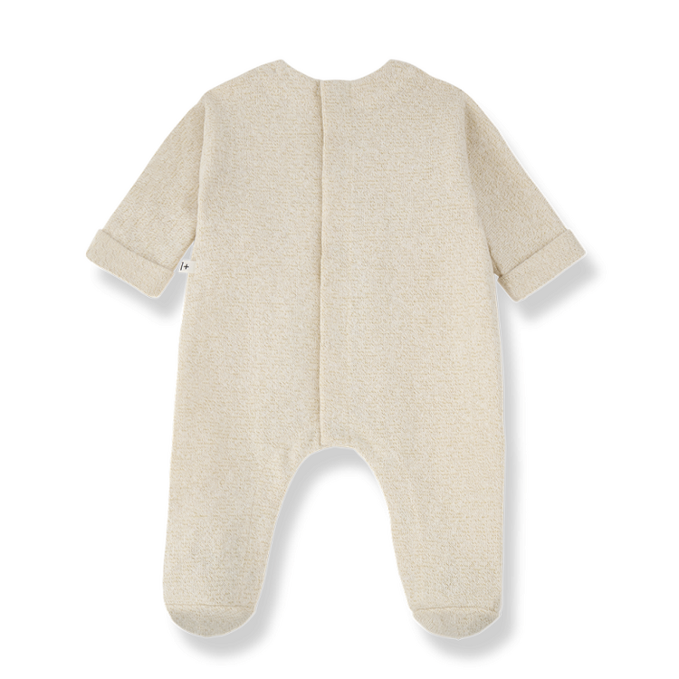 1+ in the family Cardenac Jumpsuit w/Feet - Ecru