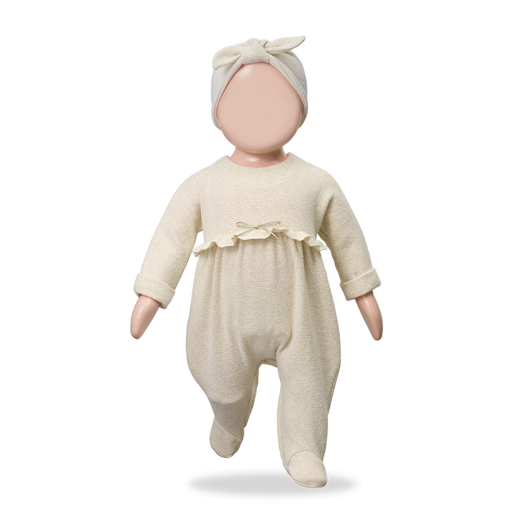1+ in the family Cardenac Jumpsuit w/Feet - Ecru