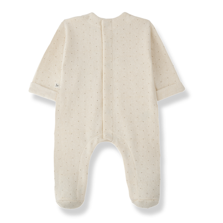 1+ in the family Narbonne Girly Jumpsuit w/Feet - Ecru