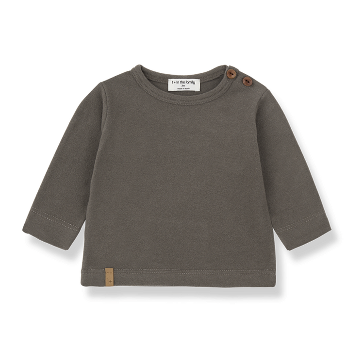 1+ in the family Tom L.Sleeve T-shirt - Dark-Taupe