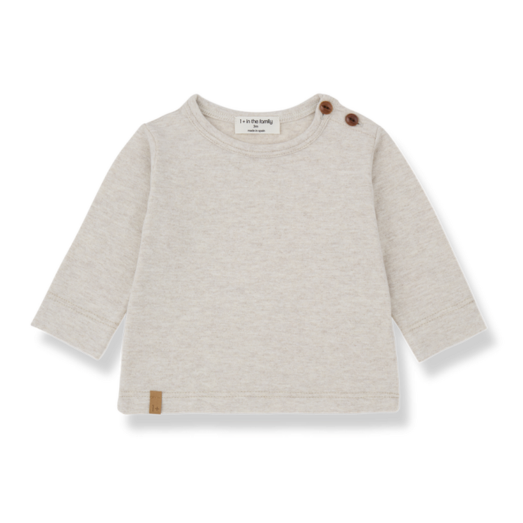 1+ in the family Tom L.Sleeve T-shirt - Rice