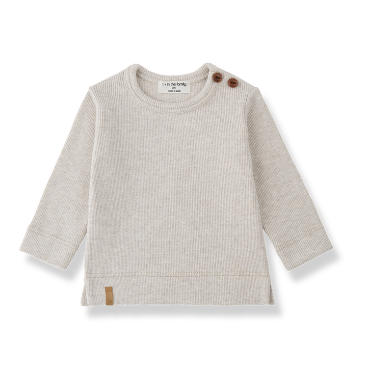 1+ in the family Pesaro L.Sleeve T-shirt - Rice